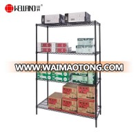 Adjustable 5 Tiers Black Epoxy Coated Steel Wire Shelving Unit NSF Approved File Storage Shelf For Office