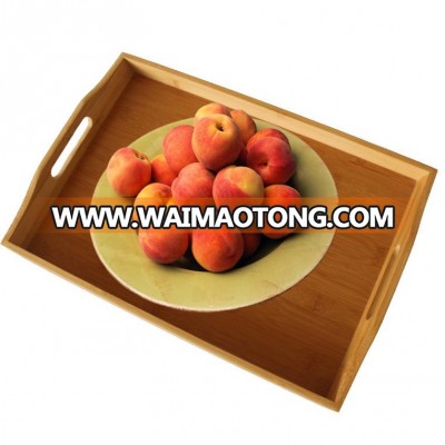 Popular Bamboo Platter Serving Tray with Cut Out Handles