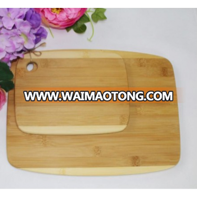 Hight quality natural 2 pcs cheese square kitchen bamboo cutting board