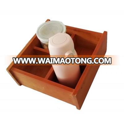 4 Slots Bamboo Desktop Office Organizer